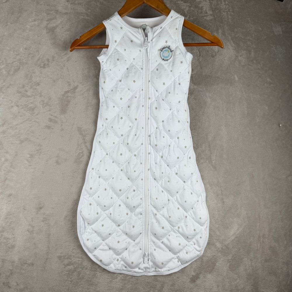 Dreamland Baby Dream Weighted Sleep Sack White Grey Stars 6-12M 0.6 TOG 826a